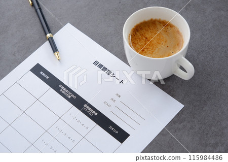 Over coffee, write a "goal sheet" to define individual and team goals and track progress 115984486