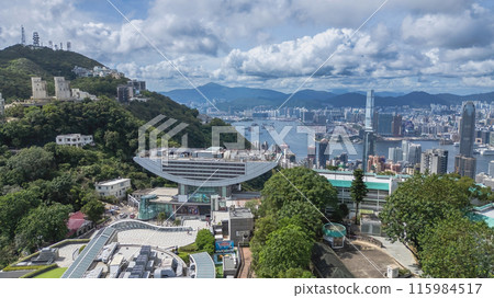 Peak Tower , A top Victoria Peak in Hong Kong June 24 2024 Peak Tower , A top Victoria Peak in Hong Kong June 24 2024 115984517