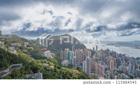the central district Panoramic View of Hong Kong June 24 2024 115984545