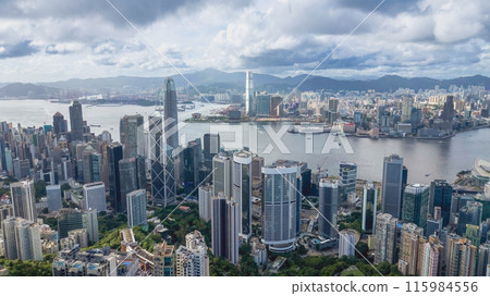 the central district Panoramic View of Hong Kong June 24 2024 115984556