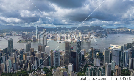 the central district Panoramic View of Hong Kong June 24 2024 the central district Panoramic View of Hong Kong June 24 2024 115984558
