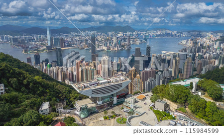 Peak Tower , A top Victoria Peak in Hong Kong June 24 2024 Peak Tower , A top Victoria Peak in Hong Kong June 24 2024 115984599