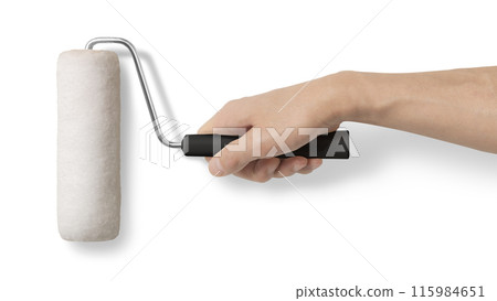 用滾筒繪畫的手的圖形材料 115984651