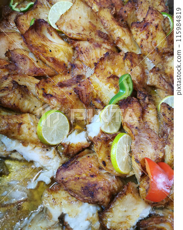 fried fish texture fried fish texture 115984819
