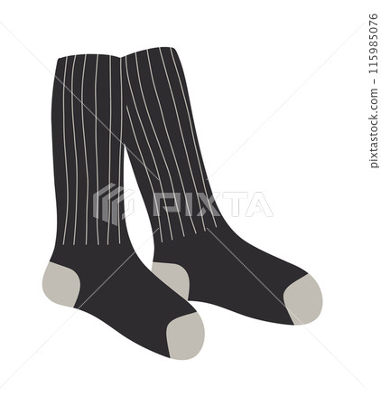Cotton and woolen socks. Stylish clothing items. Vector knitwear trendy sock collection Cotton and woolen socks. Stylish clothing items. Vector knitwear trendy sock collection 115985076