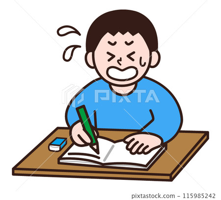 A man who is anxious because he doesn't know the answer 115985242