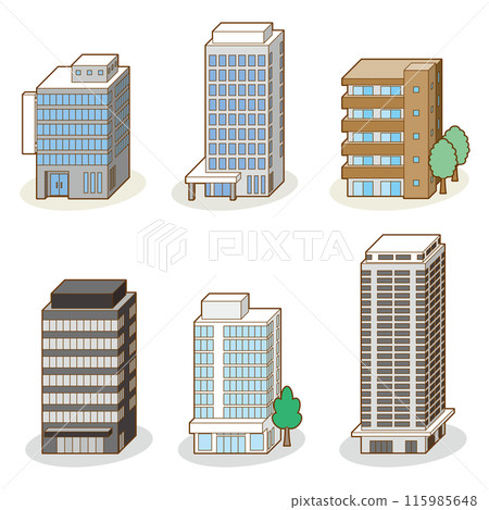 建築物的 3D 向量圖。 115985648