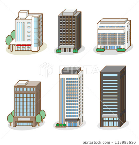 建築物的 3D 向量圖。 建築物的 3D 向量圖。 115985650