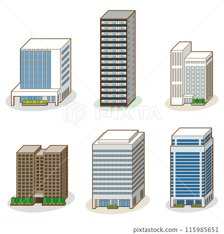建築物的 3D 向量圖。 115985651