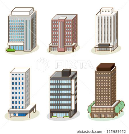 建築物的 3D 向量圖。 115985652