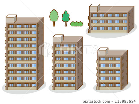 3D vector illustration of an apartment building. 115985654