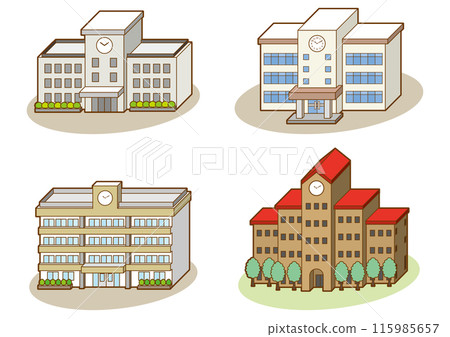 學校三維向量圖。 115985657