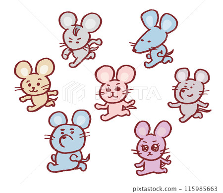 Cute mouse character illustration 115985663