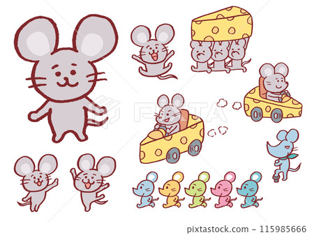 Cute mouse character illustration 115985666