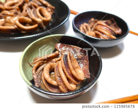 Delicious boiled squid guts 115985678