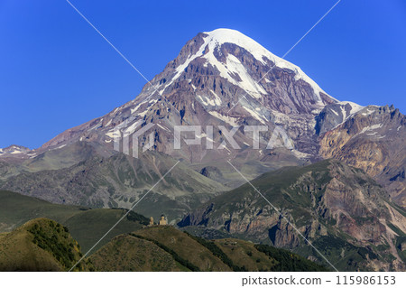Mount Kazbek and Gergeti Trinity Church 115986153
