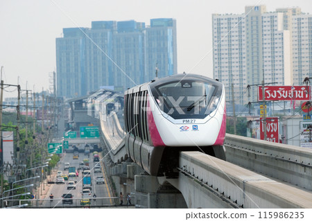 泰國曼谷的交通系統 MRT 粉紅線 115986235