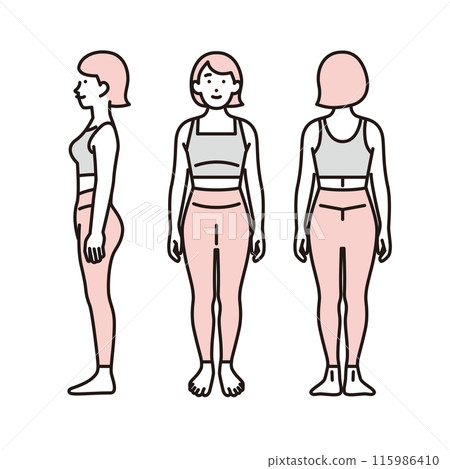 Simple illustration of a woman with correct posture 115986410