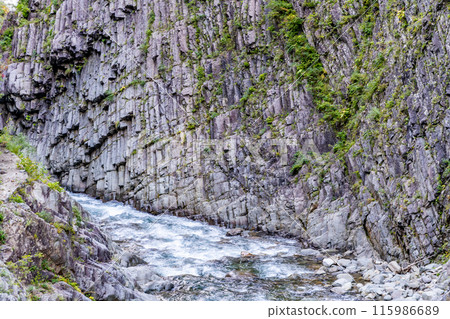 Kiyotsukyo Gorge - Stunning canyon beauty with columnar joints, huge rock walls, art of the earth Kiyotsukyo Gorge - Stunning canyon beauty with columnar joints, huge rock walls, art of the earth 115986689