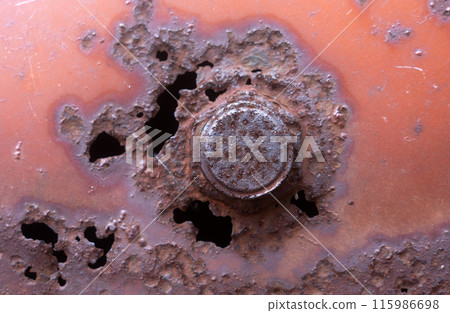 Background material of reddish brown lid and rust holes 115986698