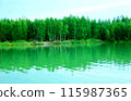 Lake with blue green surface 115987365