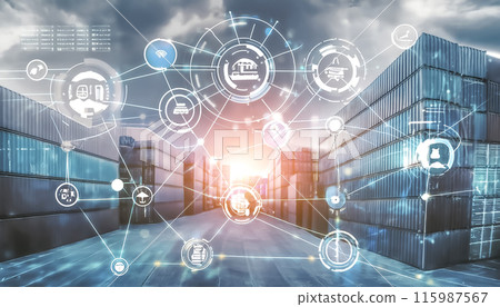 CG illustrations: Logistics data analysis image material 115987567