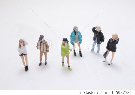miniature figurines representing diverse young people miniature figurines representing diverse young people 115987785