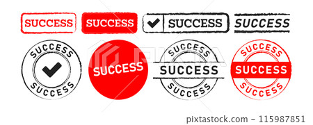 red and black color rubber stamp success labels ticker for approve accepted confirm 115987851