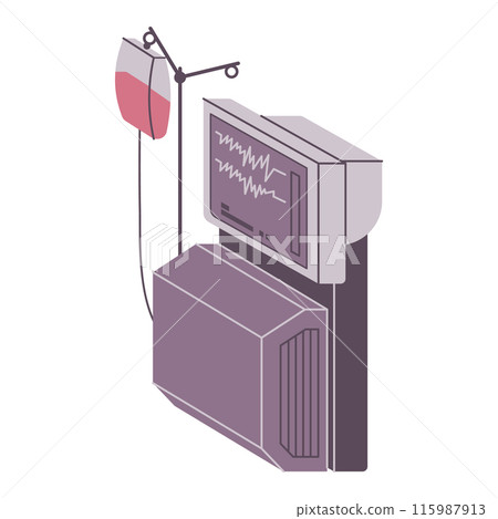 monitor hospital for vital sign heartbeat pulse device machine technology medicine equipment blood donor 115987913