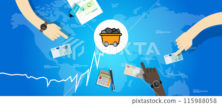 Coal price goes up rising increase in global commodity market trade export transaction energy stone mining Coal price goes up rising increase in global commodity market trade export transaction energy stone mining 115988058