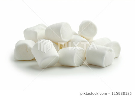 Marshmallow on white background "AI generated image" 115988185