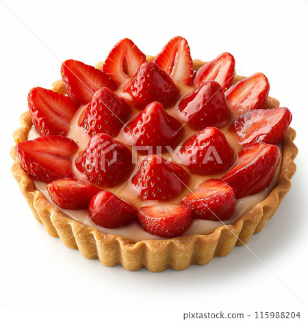 白色背景上的草莓餡餅“AI 生成圖像” 115988204