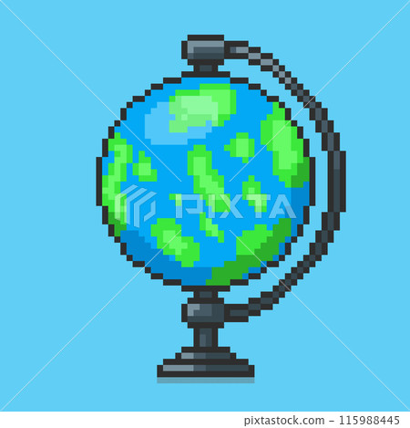 Pixel art globe game asset design Pixel art globe game asset design 115988445