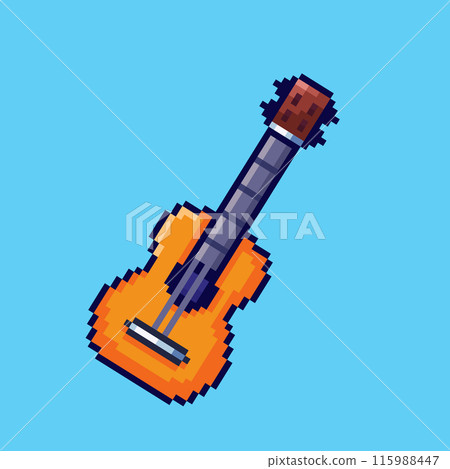 Pixel art guitar game asset design 115988447