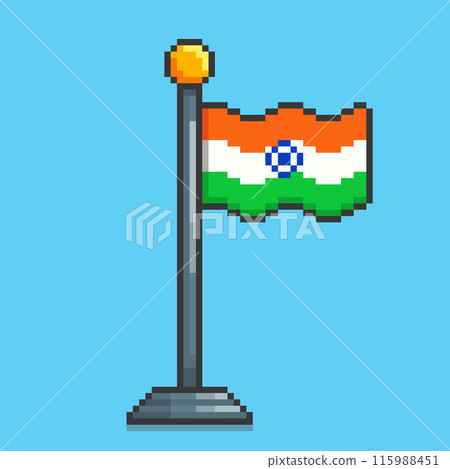 Pixel art flag of india game asset design Pixel art flag of india game asset design 115988451