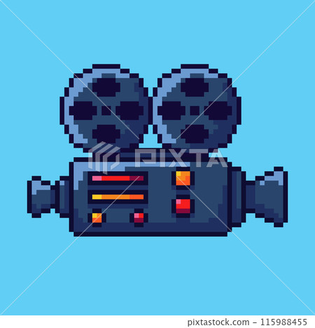 Pixel art movie camera game asset design 115988455