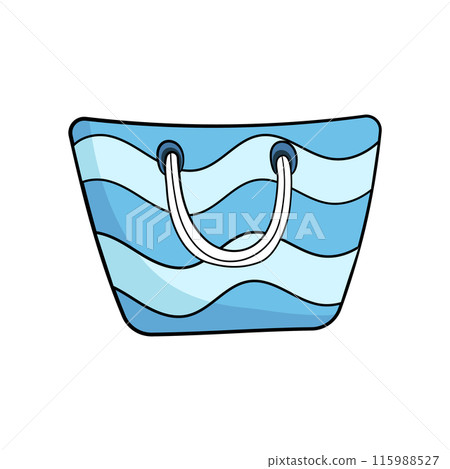 Colorful summer blue beach bag or vacation in cartoon style Colorful summer blue beach bag or vacation in cartoon style 115988527