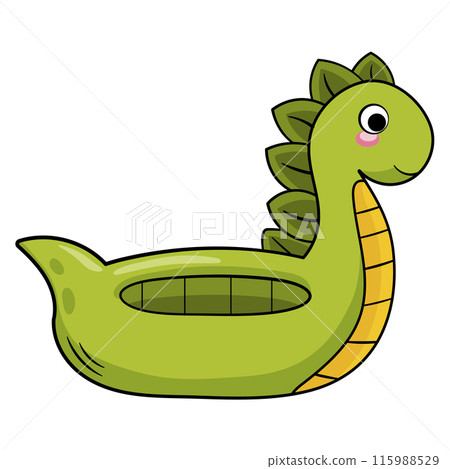 Colorful dinosaur shaped cute green swimming ring 115988529