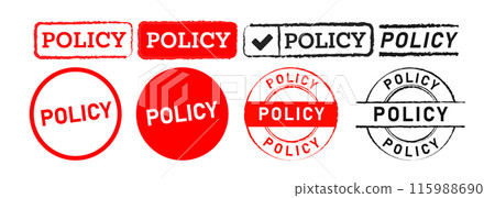 circle and rectangle stamp policy sign for information regulation instruction rule 115988690
