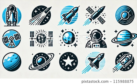 太空探索圖標集合 115988875