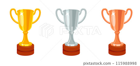 Set of winners' cups. Prizes for first, second and third place. Prize winner in competitions 115988998