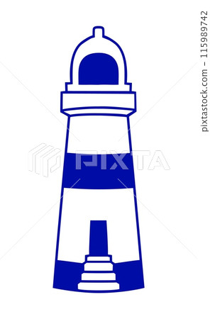 Lighthouse symbol, simple style flat silhouette icon 115989742
