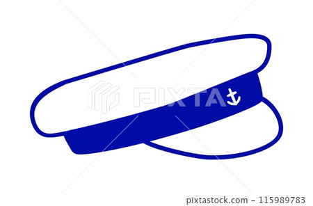 Captain hat symbol, simple style outline silhouette icon 115989783