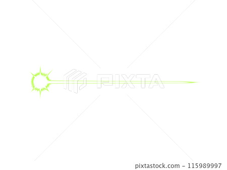 An illustration of a single beam coming from a fluorescent green light source An illustration of a single beam coming from a fluorescent green light source 115989997
