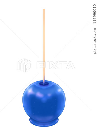 Illustration of a shiny blue candy apple Illustration of a shiny blue candy apple 115990010