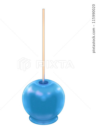 Illustration of a shiny blue candy apple Illustration of a shiny blue candy apple 115990020