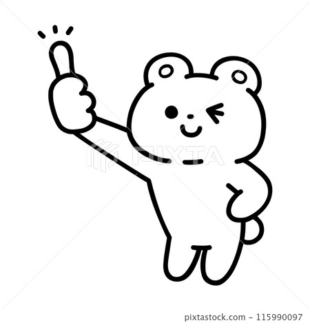 好的！可愛的熊線描 115990097