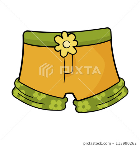 Colorful female summer shorts with flower design for beach Colorful female summer shorts with flower design for beach 115990262