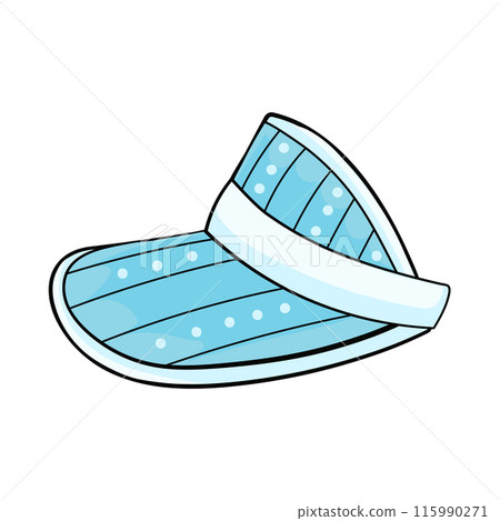 Summer baby blue visor or tennis cap in cartoon style Summer baby blue visor or tennis cap in cartoon style 115990271