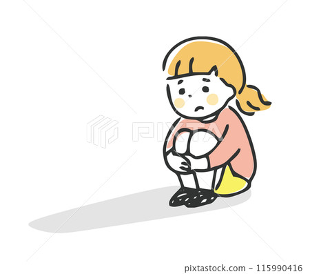 Illustration of a depressed child 115990416